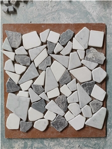Irregular Tumbled Natural Stone Mosaic Pattern Design Tiles