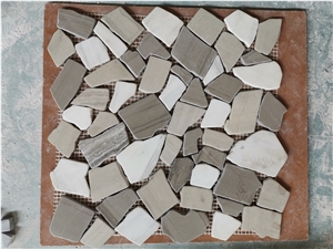Irregular Tumbled Natural Stone Mosaic Pattern Design Tiles