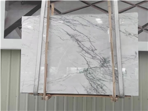 Polished New York White Marble Slabs With Purple Veins