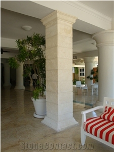 White Coral Stone Columns