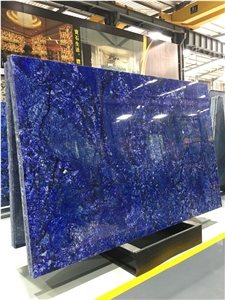 Blue Azul Quartzite Slab Floor Wall Tiles Table Set