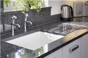 Dark Steel Grey Granite Kitchen Countertops