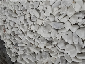 White Calcite Stone Pebbles, Flouray Pure White Pebbles