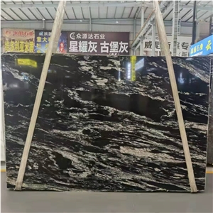 China Universe Black Granite Polished Big Slabs