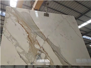 Italy Calacatta Gold Marble Polished Commercial Counter