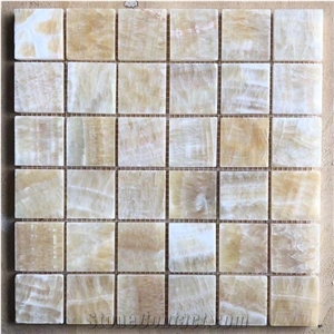 Honey Onyx Marble 2" Square Mosaic Tile