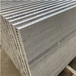 Sandblasted Grey Teakwood Marble Aluminum Honeycomb Panels