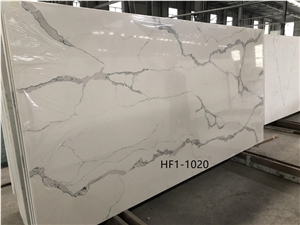 1020 White Arificial Quartz Stone Slabs For Wall Floor Tile
