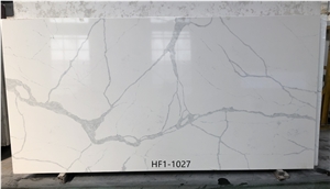 1027 White Quartz Stone Slabs With Nice Marble Look