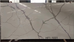 1031 Beautiful White Quartz Stone Slabs With Marble Look