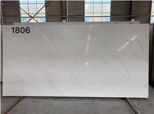 1031 Beautiful White Quartz Stone Slabs With Marble Look