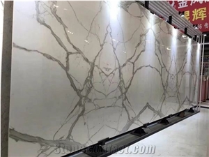 Exotic Blue Marble Look Nano Stone Slabs For Wall Floor