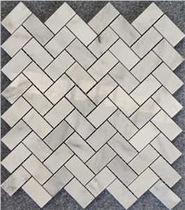 Polished White Marble Mosaic Pattern,Bathroom Mosaic Tile