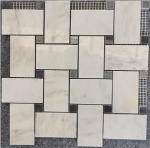 White Marble Backsplash Mosaic,Kitchen Mosaic Tile