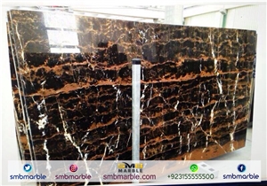 Micheal Angelo - Black & Gold Marble Slabs Tiles