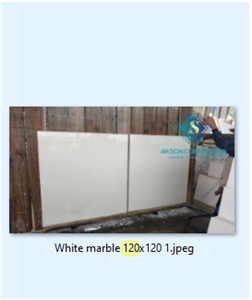 SNOW WHITE MARBLE STONE BIG TILES 120CM