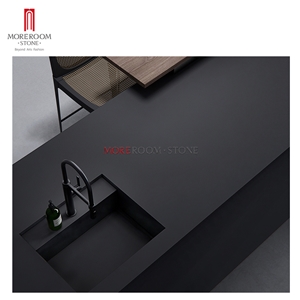 1600*3200Mm Large Format Black Matte Sintered Stone Countertop Tile