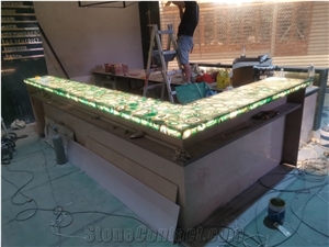 Green Semiprecious Stone For LED Restaurant Bar