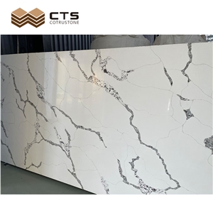 Calacatta White Custom Quartz Slabs Tiles Countertops