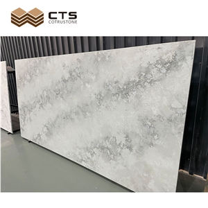 Super White Veins Artificial Quartz Slabs Tile Fancy Stone