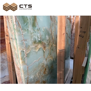 Ancient Green Onyx Slabs Fancy Design Customized Home