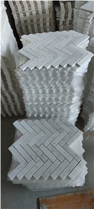 Bianco Carrara White Marble Mosaic Tiles For Bathroom Wall