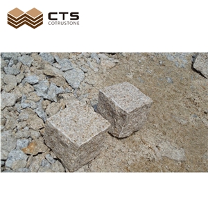 G682 China Popular Cheap Paving Stone Granite Cube Yellow