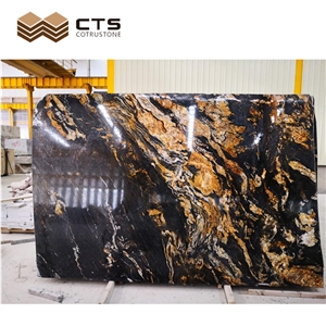 Portoro Gold Marble Black Stone Big Slab Tiles Home Decorate