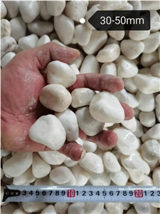 White Tumbled Pebbles For Indoor And Outdoor Decoration