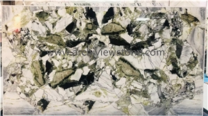 White Beauty Marble Cold Ice Jade Green Marble Slabs
