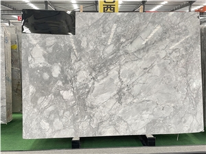 Allure Silver Marble Slab And Tiles For Wall Floor Bathroom