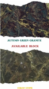 Autumn Green-Birjand Green Granite Blocks, Verde Fantastico Granite Blocks