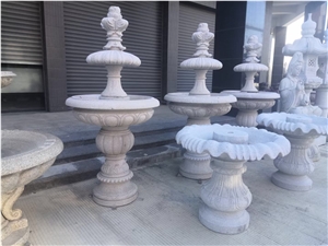 One Tier Stone Street Fountain Granite Outdoor Water Feature