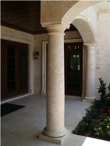 Beige Limestone Doric Columns