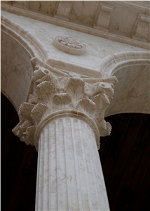 Cream Limestone Corinthian Column