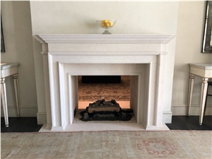 English Style Beige Fireplace Mantel