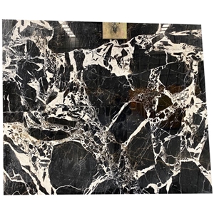 French Black Marble Grand Antique Marble With White Veins