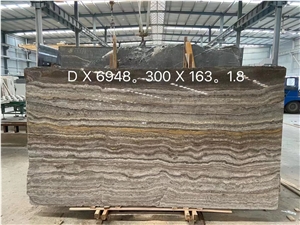 High Quality Polished Gray Travertine For Tiles&Floors