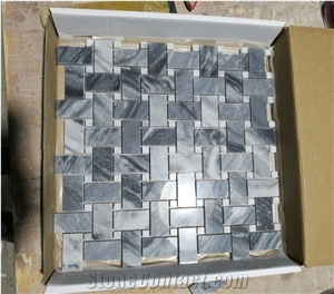 Bardiglio Marble Basketwave Mosaic Tile Kitchen Tile