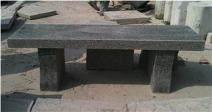 Popular Dark Grey Granite Stone Bench Garden Bench