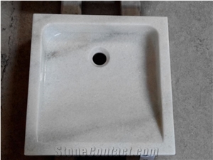 White Volakas Marble Sink