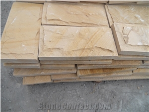 Yellow Wooden Teakwood Sandstone Wall Tile Flooring Tile