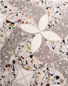 Modern White Terrazzo Bathroom Kitchen Floor Tile