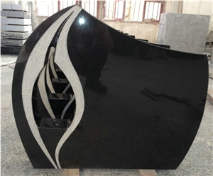 China Black Granite Western Style Headstone Monument