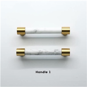 Furniture White Marble Knob And Pull Handle