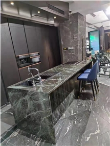 Green Quartzite Slab Kitchen Floor Tile