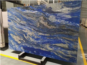Van Gogh Blue Quartzite Slab Kitchen Floor Tile