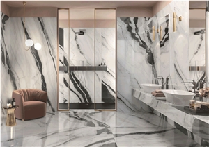 Panda White Marble Residential Bathroom Design