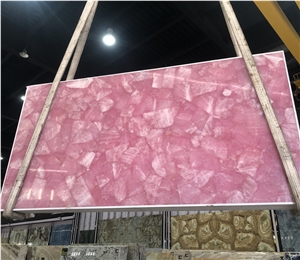 Pink Crystal Gemstone Semiprecious Stones Slabs