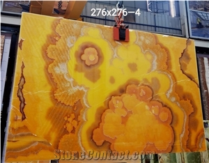 Decorative Orange Jade Onyx Slab Backlit Onyx Wall Panel
